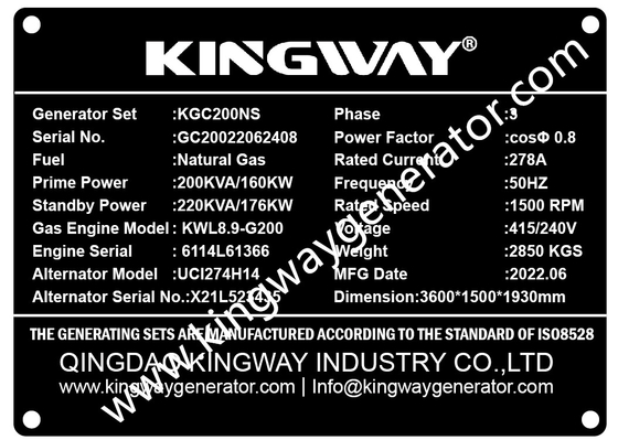 Ce hoge Kingway - dreef de Generator van het kwaliteits90kw NG Aardgas lage consumptie door Cummins-Motor aan