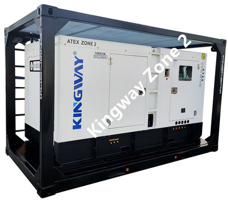 Kingway 60KVA ATEX gecertificeerd Zone II Explosiebestendige driefasige dieseldisjelenerator met DNV 2.7-1 hefframe