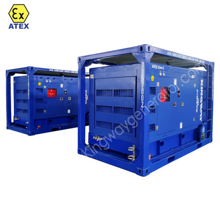 ATEX, 375CFM Zone 2 Explosiebestendige dieselmotorluchtcompressor met DNV GL ST E271 gecertificeerd hefframe