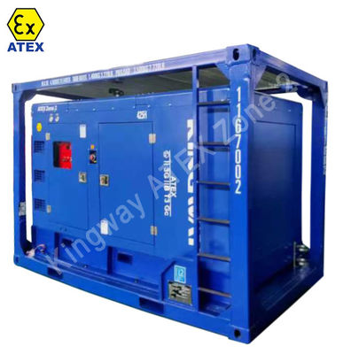 Bergbedrijf gevaarlijk gebied ATEX-certificering 500kw 625kva zone2 explosiebestendige dieselgenerator set DNVBV LR 2.7-1 skid frame
