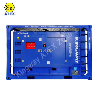 Atex Zone 1 Zone 2 Explosiebestendige 375 cm3 luchtcompressor met DNV2.7-1 hefframe en vlamvertrager voor olie- en gasvelden