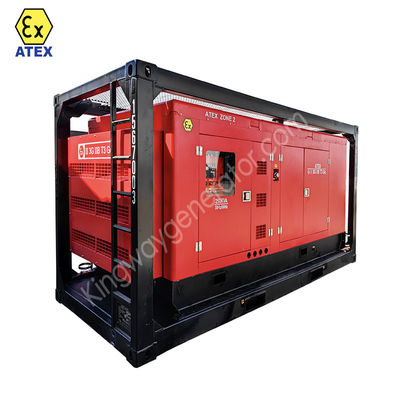 Atex Zone 1 Zone 2 Explosiebestendige 375 cm3 luchtcompressor met DNV2.7-1 hefframe en vlamvertrager voor olie- en gasvelden
