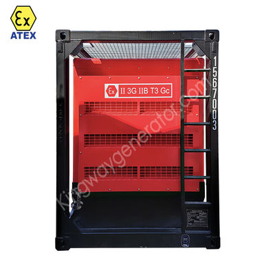 Atex Zone 1 Zone 2 Explosiebestendige 375 cm3 luchtcompressor met DNV2.7-1 hefframe en vlamvertrager voor olie- en gasvelden