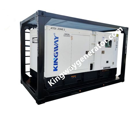 60KVA Kingway ATEX gecertificeerd Zone 2 Ex Proof Diesel Generator Set Met DNV Standards Offshore Service Lifting Frame